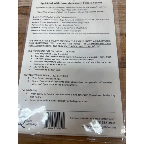 Sprinkled With Love Accessory Pattern For Quilting  The Quilt Company - Picture 3 of 3